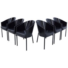 Black Philippe Starck Costes Chairs, Set of Six