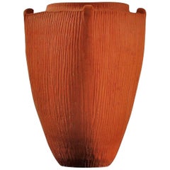 1930s Svend Hammershøi Large Unglazed Earthenware Vase, by Kähler, Denmark