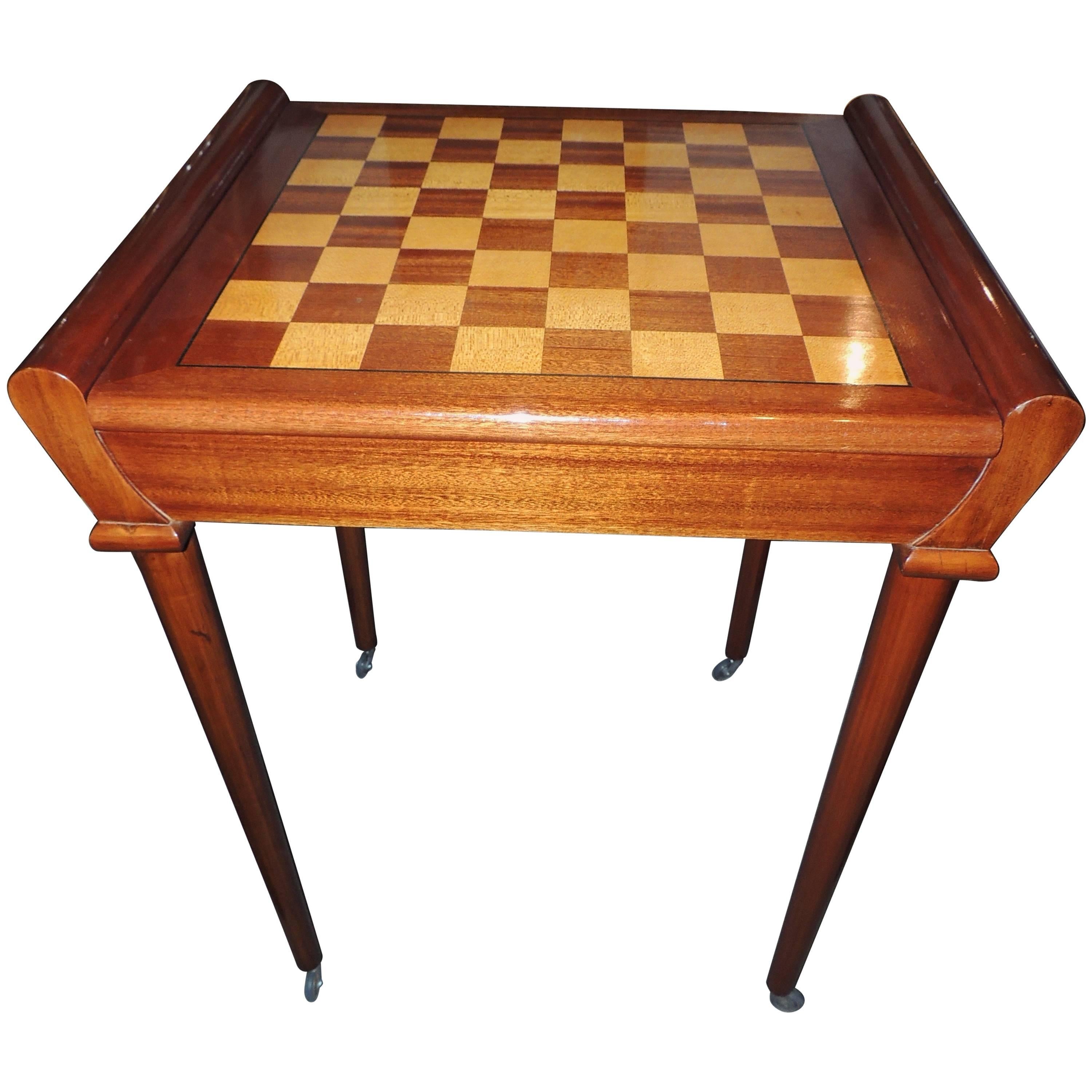 Art Deco Game Table Complete with Chess, Roulette and More