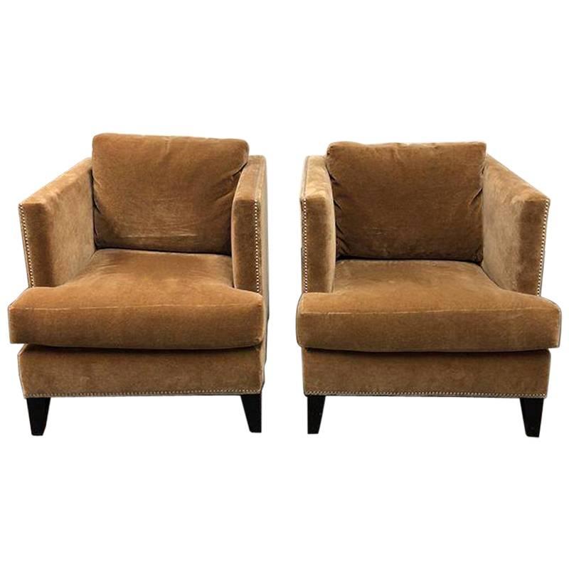 Pair of William Sonoma Hyde Mohair Chairs