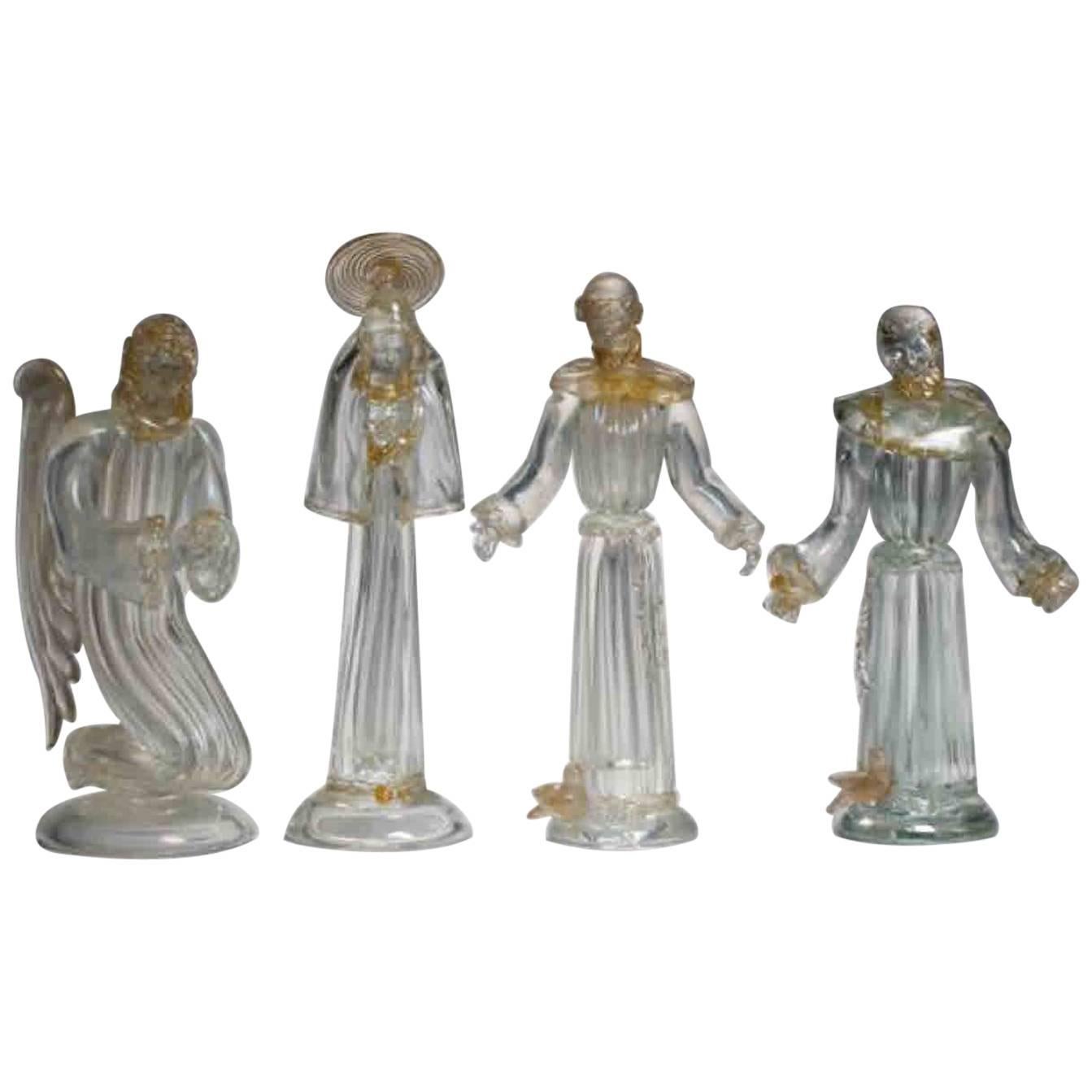 Set of Four Art Deco Murano Figures by AVeM For Sale