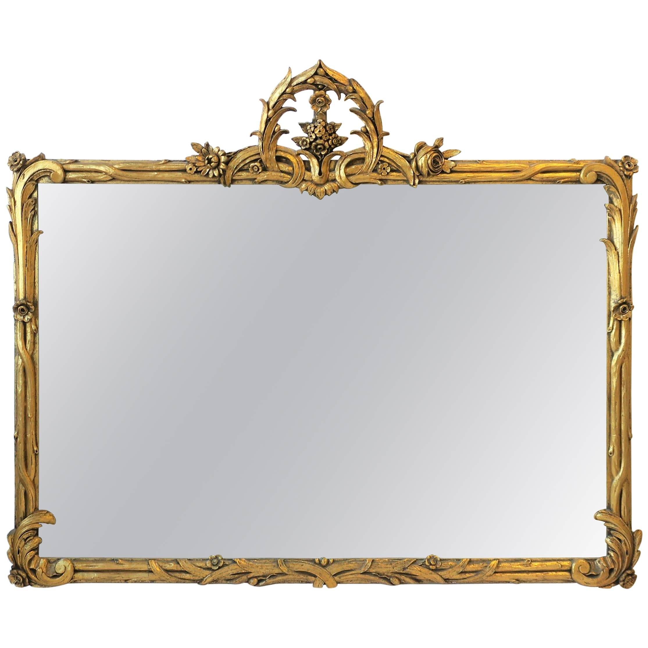 Italian Rococo Gold Giltwood Wall Mirror