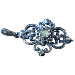Late 19th Century Silver Pendant with Eight Rose Diamonds, circa 1880-1890