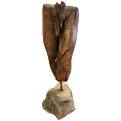 Male Nude Sculpture in Wood