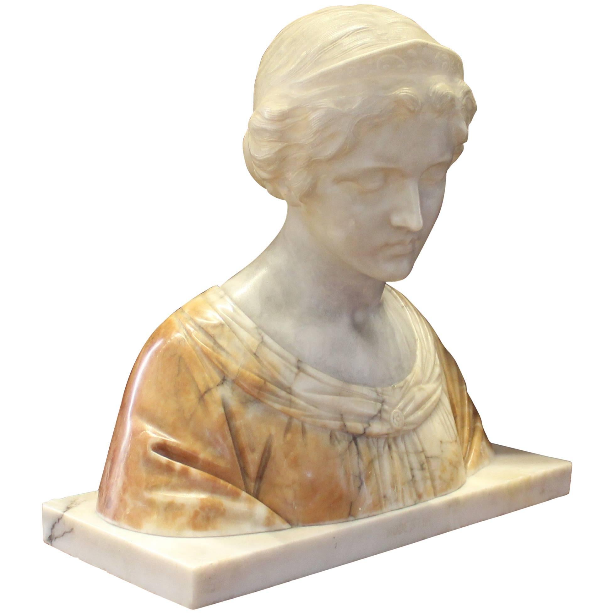 19th Century Italian Alabaster Bust