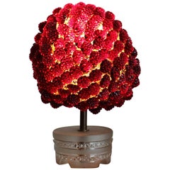 Art Deco Rasberry Glass Lamp