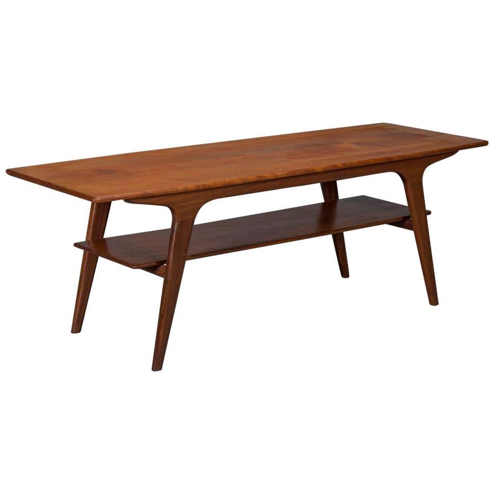 Danish Modern Teak Two-Tier Coffee Table at 1stDibs