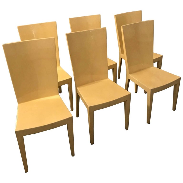 S 6 Mid Century Modern Carl Karl Springer Style Parchment Jmf Side S 6 Mid Century Modern Carl Karl Springer Style Parchment Jmf Side Dining Chairs