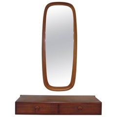 Danish Teak Hall Shelf and Mirror by Hansen and Guldborg