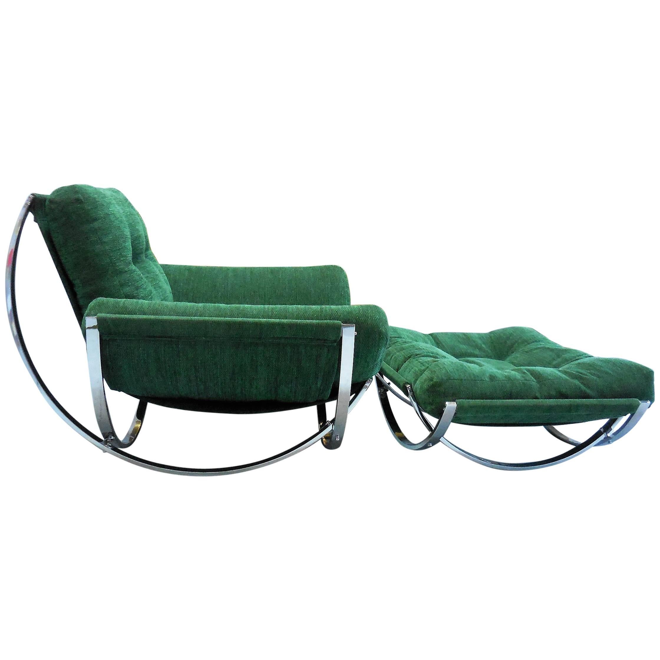 Armillary Lounge Chair and Ottoman, 1970s