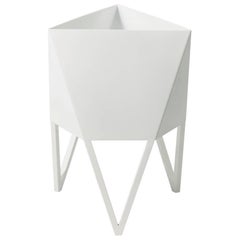 Deca Planter in Glossy White Steel, Mini, by Force/Collide
