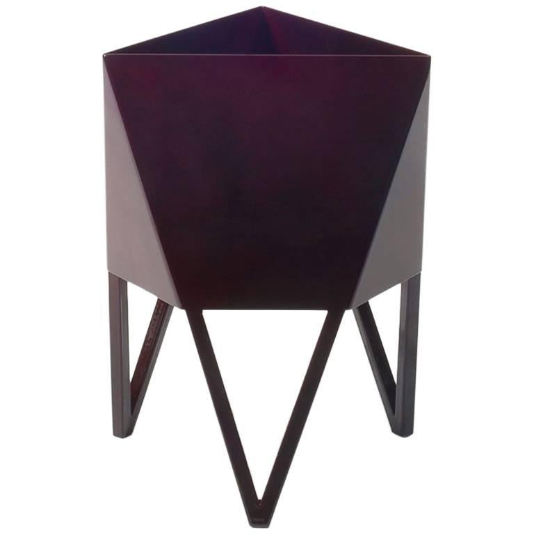 Deca Planter in Maroon Steel, Mini, by Force/Collide