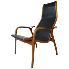 Ingve Ekstrom 'Lamino' Easychair in Teak and Leather, 1956