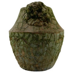 Søren Kongstrand and Jens Petersen Style, Vase in Ceramic, Green Brown Glaze