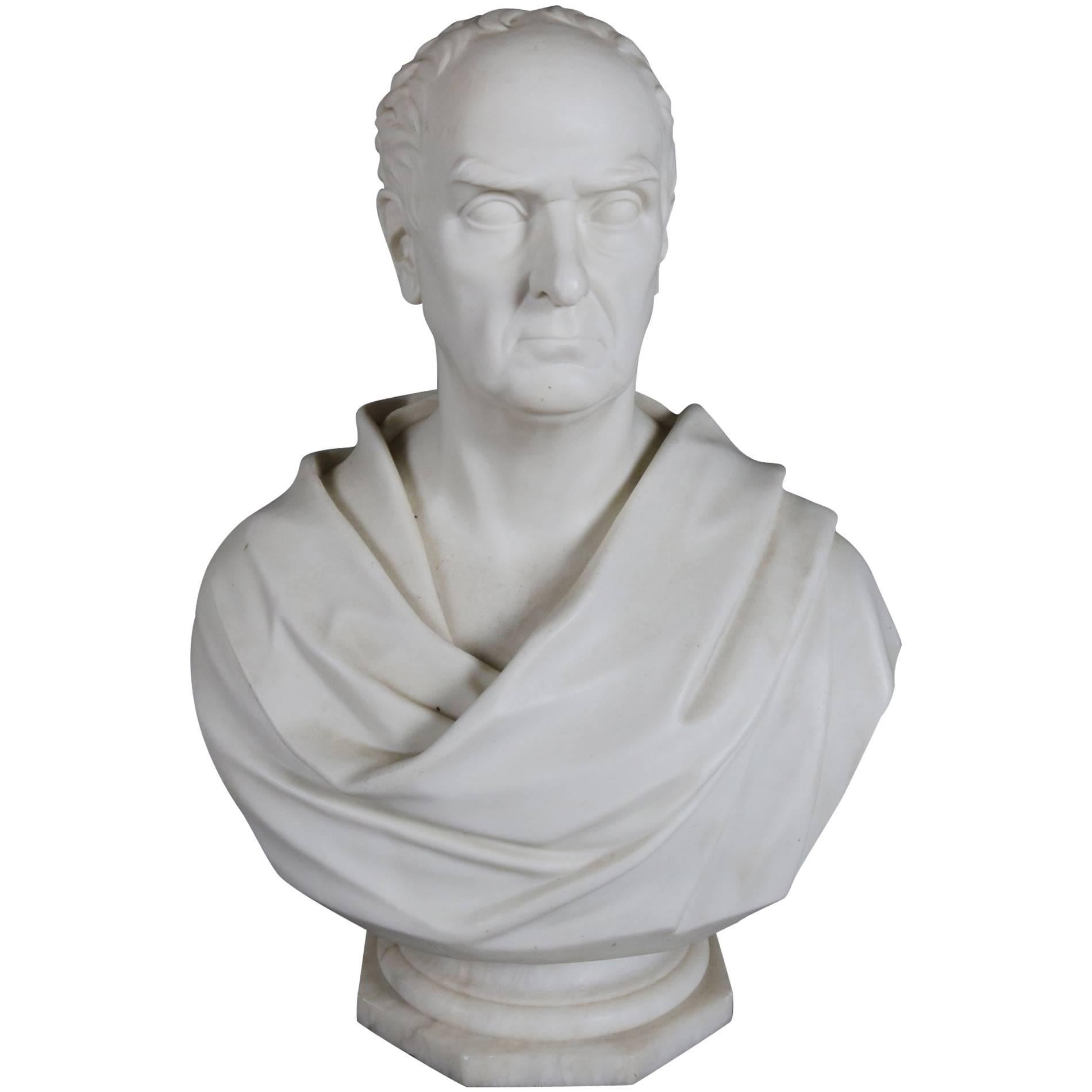 Oversized English Copeland Parian Bust of Daniel Webster by King