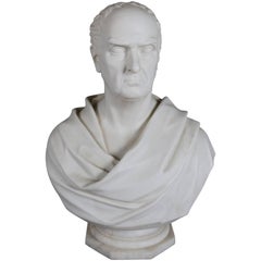 Antique Oversized English Copeland Parian Bust of Daniel Webster by King