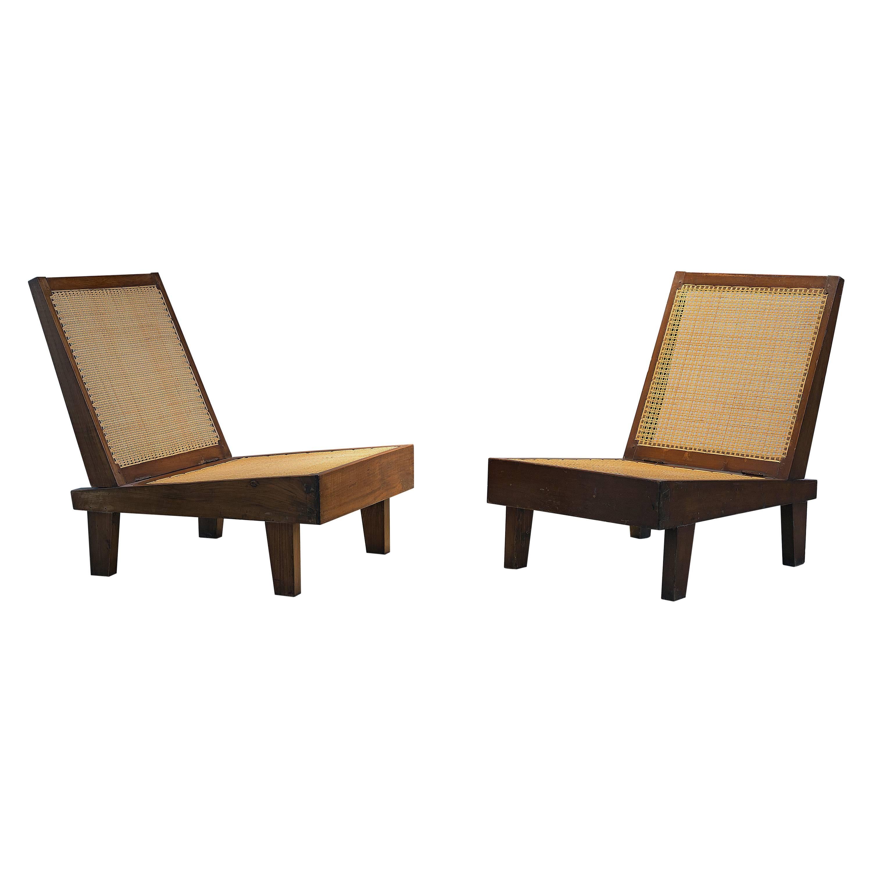 Pierre Jeanneret, Folding Chairs, PJ-SI-61-A, Chandigarh, Teak and Cane