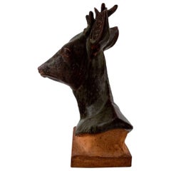 Karl Otto Johansen 'Deer Head' Large Figure of Stoneware, B & G