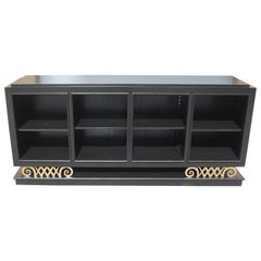  French Art Deco Ebonized ''Harlequin Leg'' Sideboard / Buffet Circa 1940s.