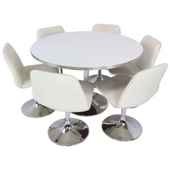 Tulip Table and Six 'Vinga' Swivel Chairs by Börje Johanson, 1970s