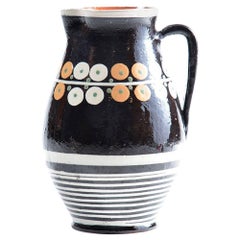 Handmade Ceramic Jug, Pozdisovce Ceramics Slovakia, circa 1950