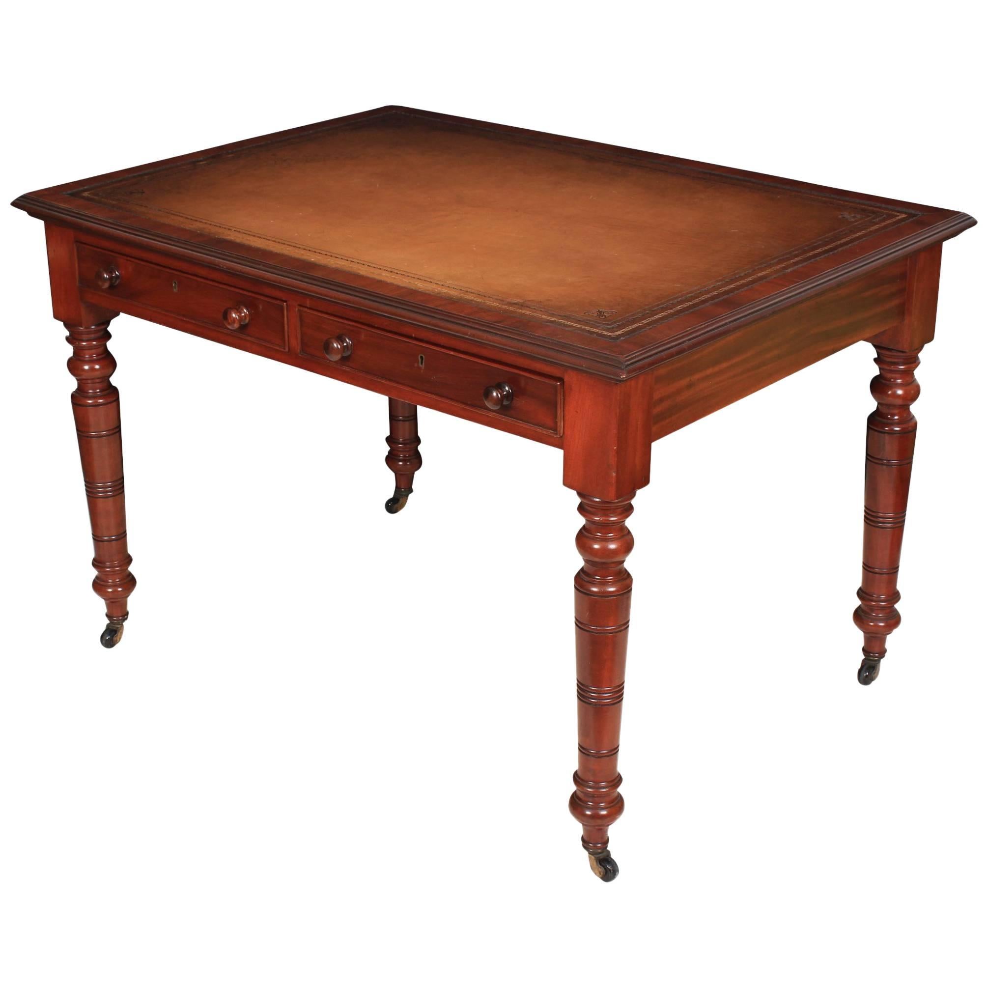 Mahogany Two-Drawer Writing Table For Sale