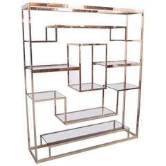 Large Romeo Rega Brass Shelf or Etagere