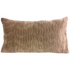 Cushion with Pleated Front Panel in Wave Pattern Vertical on Velvet
