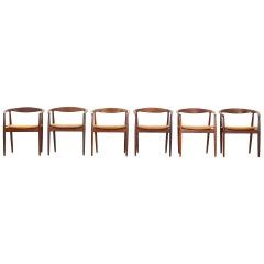 Set of Eight Dining Chairs Armchairs by Kai Kristiansen