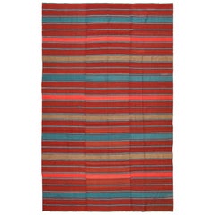 Antique Flat-Woven Shahsavan Caucasian Kilim Rug