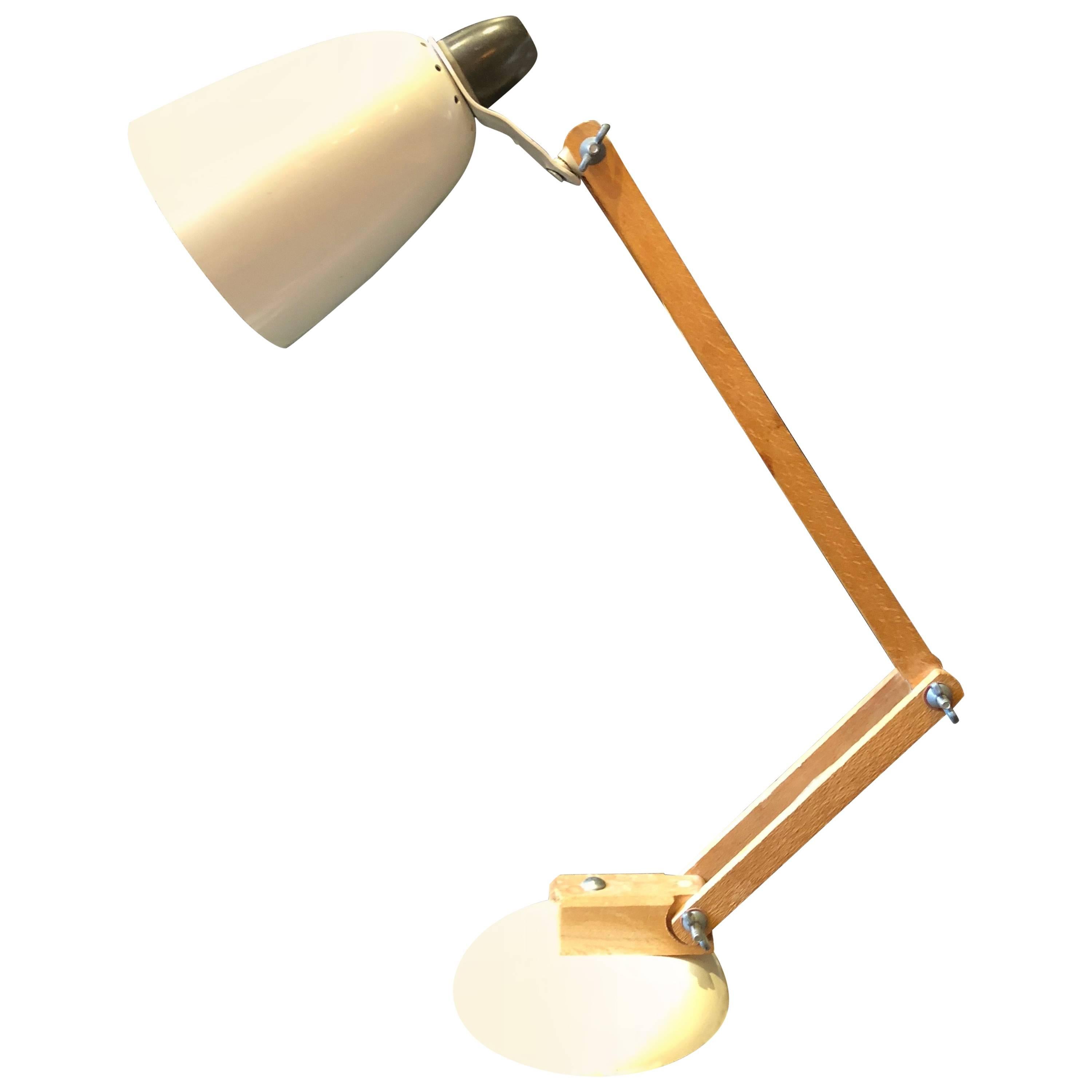 Vintage Midcentury Maclamp Anglepoise Lamp in White Designed by Terence Conran