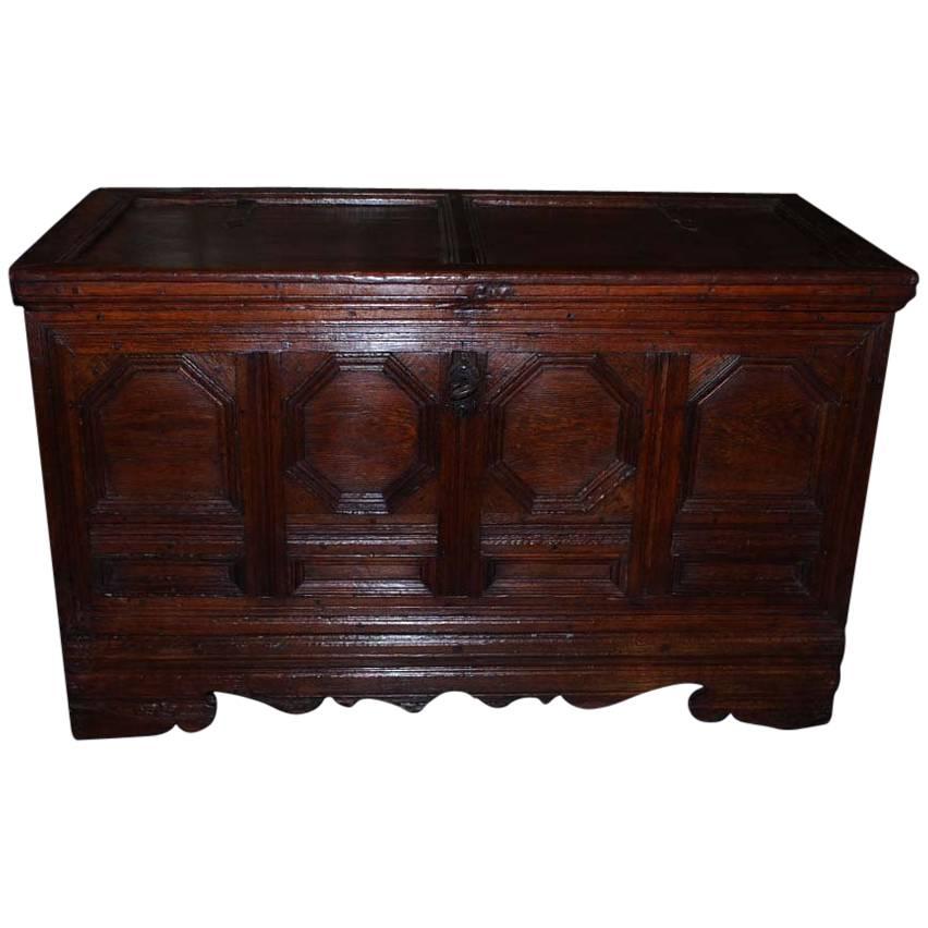 18th Century German Oakwood Chest For Sale