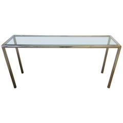 Modern Chrome and Glass Console Table