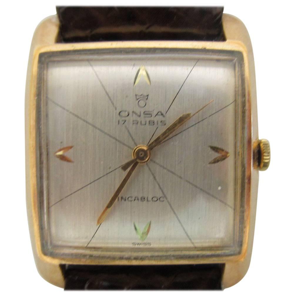 1950s Onsa Swiss Made 17 Jewel Mens Watch