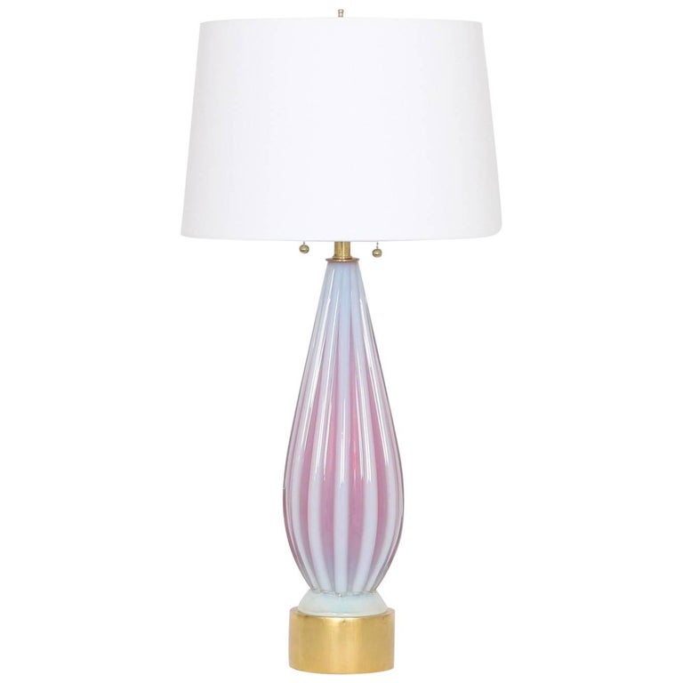 Barovier Murano Glass Table Lamp In Opaline And Pink For At 1stdibs Barovier Murano Glass Table Lamp In Opaline And Pink For