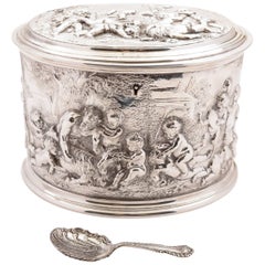 Grand Victorian Silver Plated Tea Caddy, circa 1870