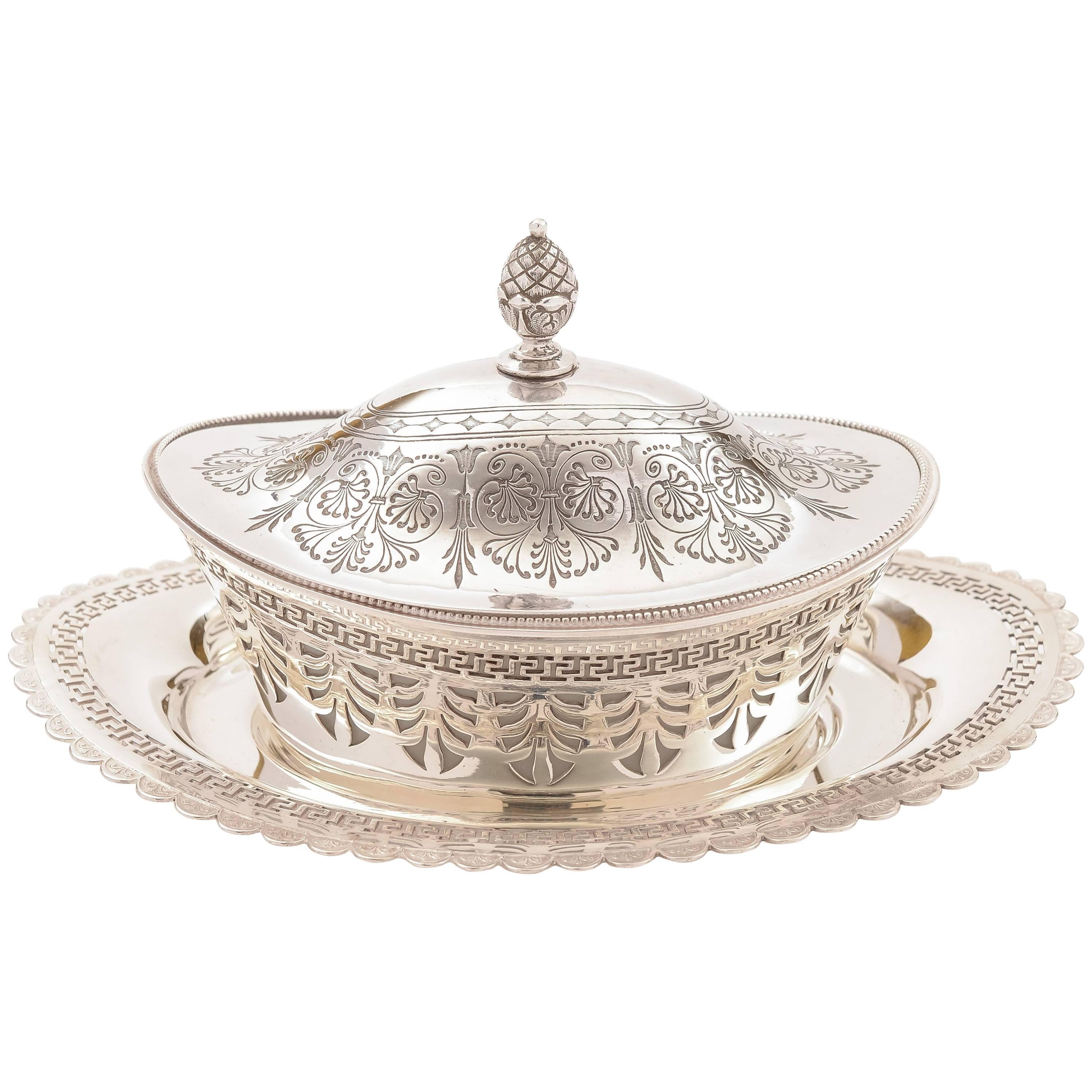 Victorian Silver Plated Butter Dish, circa 1890