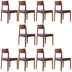 1960s Set of Ten Rosewood Dining Chairs by Italo Bianchi, Brazilian Modernism