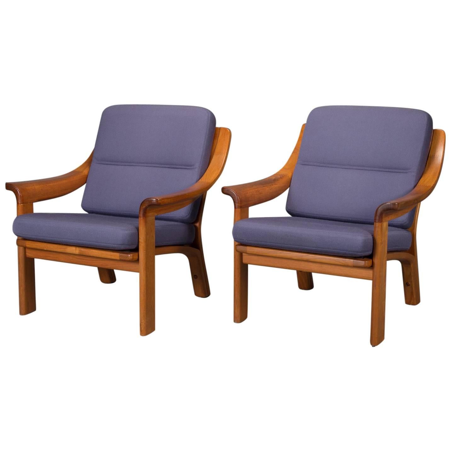 Pair of Armchairs with Finger Joint Arms by PJ Danmark