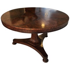 English Regency Mahogany Tilt-Top Center Table with Radial Inlaid Top 