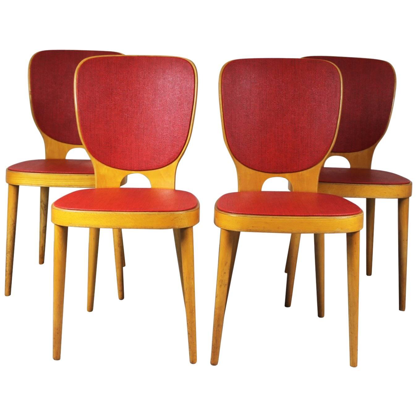 Max Bill, Set of Four Chairs Manufactured by Horgen Glarus, Switzerland 1952