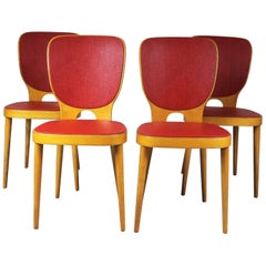 Max Bill, Set of Four Chairs Manufactured by Horgen Glarus, Switzerland 1952