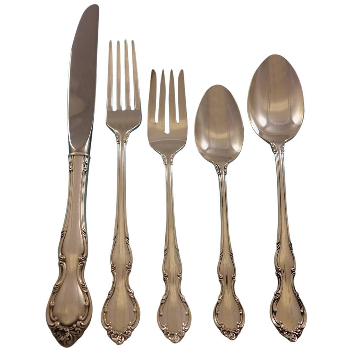 Pirouette by Alvin Sterling Silver Flatware Service for Eight Set 40 Pieces For Sale