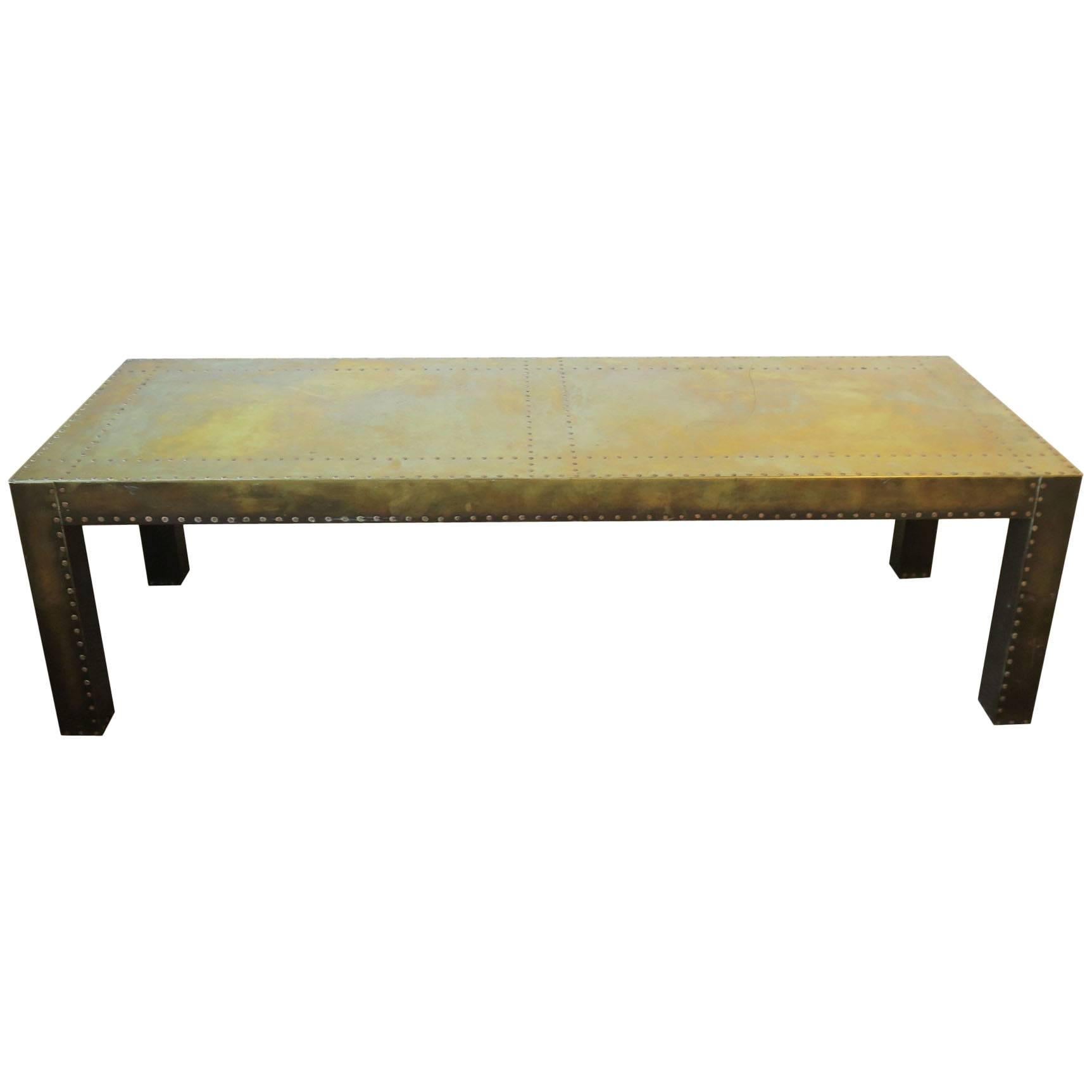 Brass Rectangular Coffee or Cocktail Table