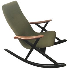 Swedish or Danish 1950 Designer Rocking Chair in Original Condition