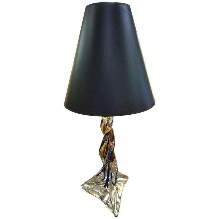 Twisted Crystal Table Lamp For Sale at 1stDibs