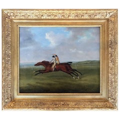 19th Century Horse Race Painting "the Derby at Epsom" 1811