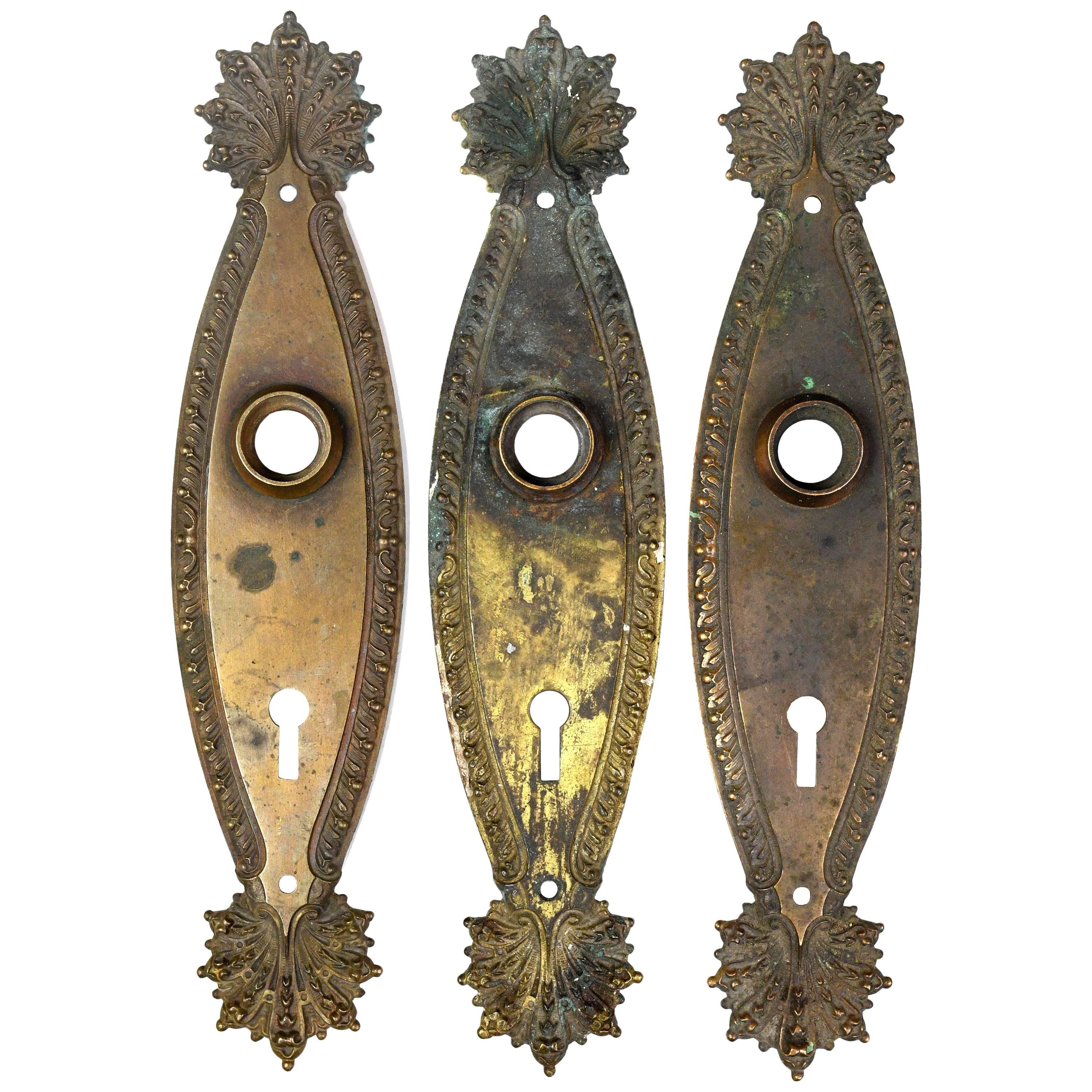 Cast Brass "Marquise" Door Plate For Sale