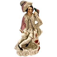 19th Century Large Staffordshire Figure of Falconer