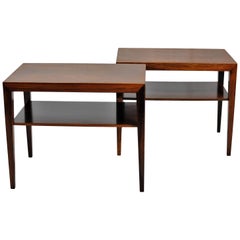 Vintage 1960s Severin Hansen Set of Two Side Tables in Rosewood by Haslev Mobelsnedkeri